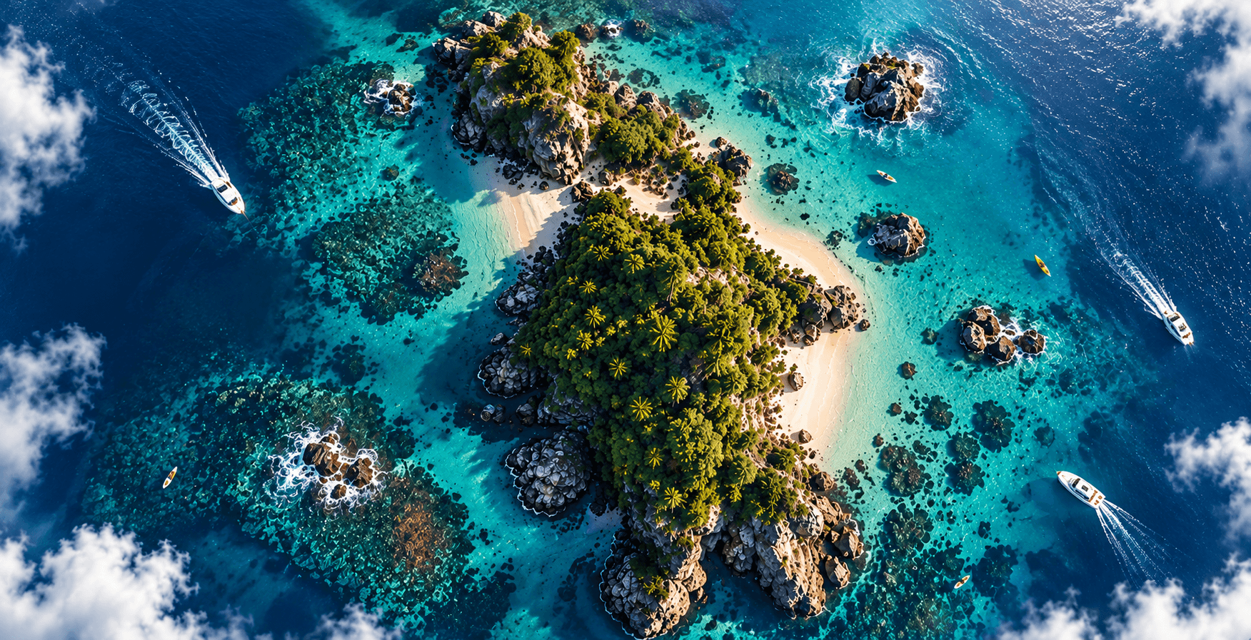 Tropical Island Aerial View